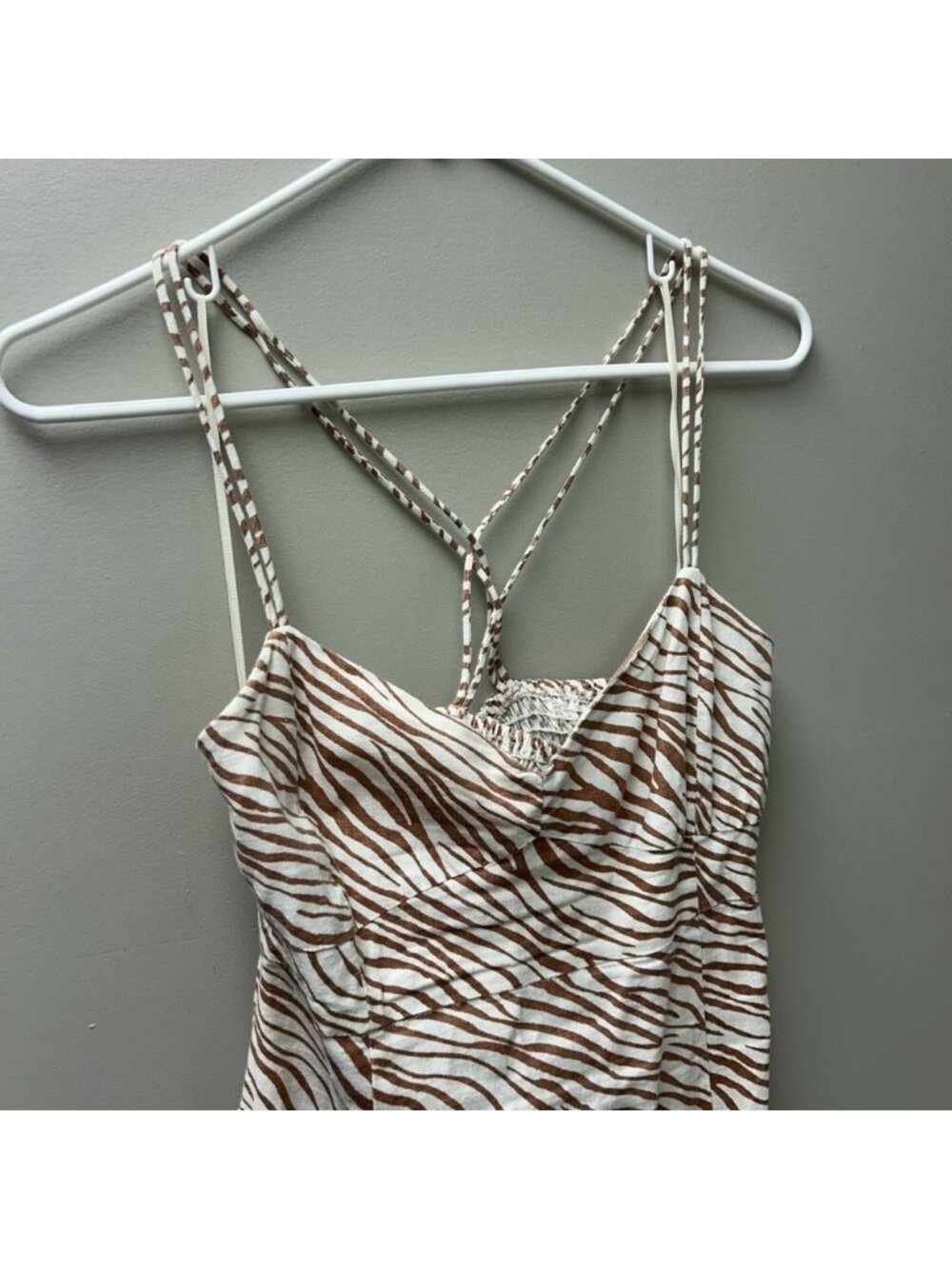 Zara Linen Blend Animal Print Maxi Dress - Picture 2 of 6